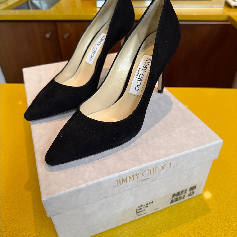 Jimmy Choo Romy Black Suede Pumps Size 38